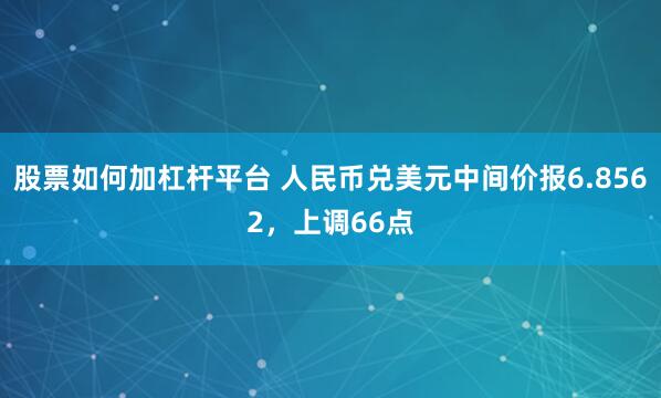 股票如何加杠杆平台 人民币兑美元中间价报6.8562，上调66点